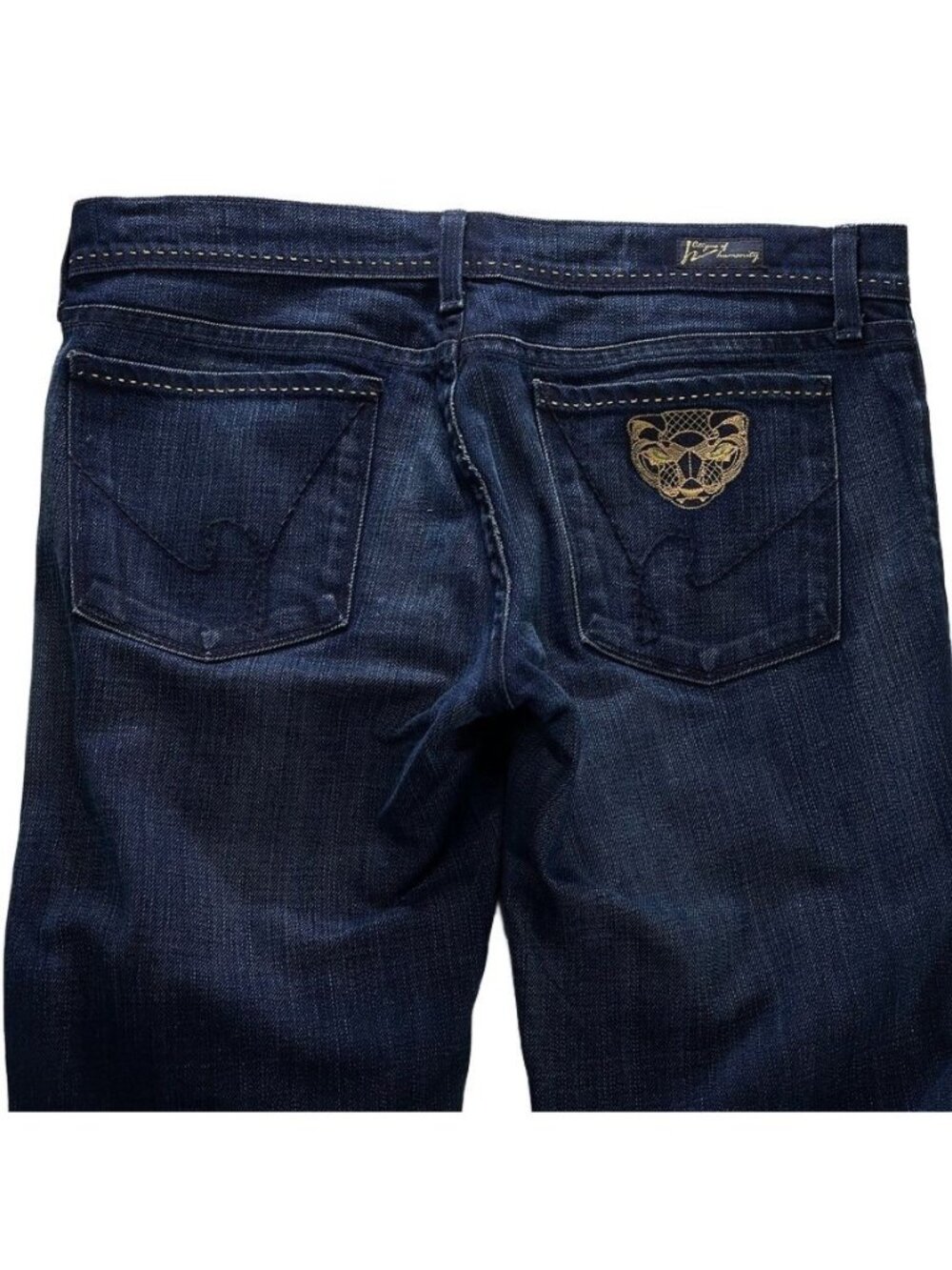 Citizens Of Humanity Dark Wash Bootcut Jeans With Gold Embroidered Back Pocket D - Picture 7 of 15